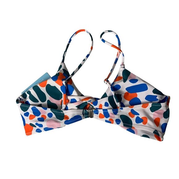 Colorful Abstract Print Bikini Top Adjustable Straps Swimwear XL NWT - Picture 2 of 5